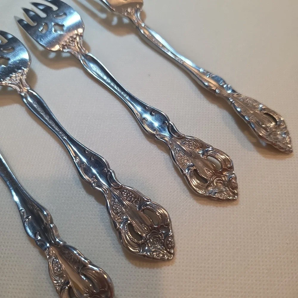 Vintage Oneida Michelangelo Stainless Steel Dessert Fork Set Of 4